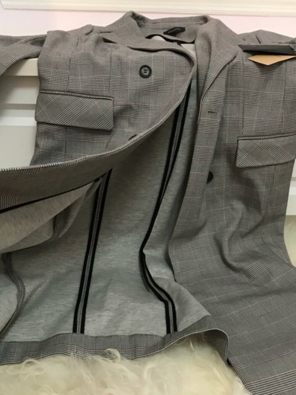 Halogen Structured Plaid Coat - Picture 4 of 7